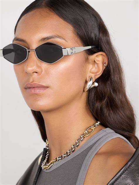 Triomphe hexagonal sunglasses in silver 